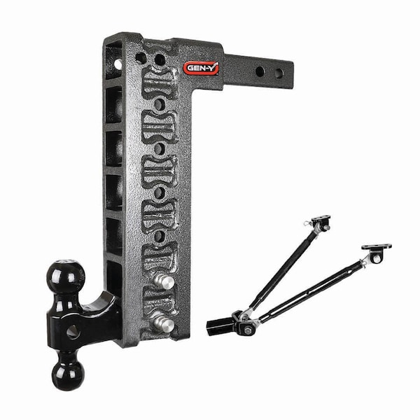 MEGA-DUTY 2 Shank 15 Drop 2K TW 16K Hitch & GH-051 Dual-Ball & GH-0100 Stabilizer Kit